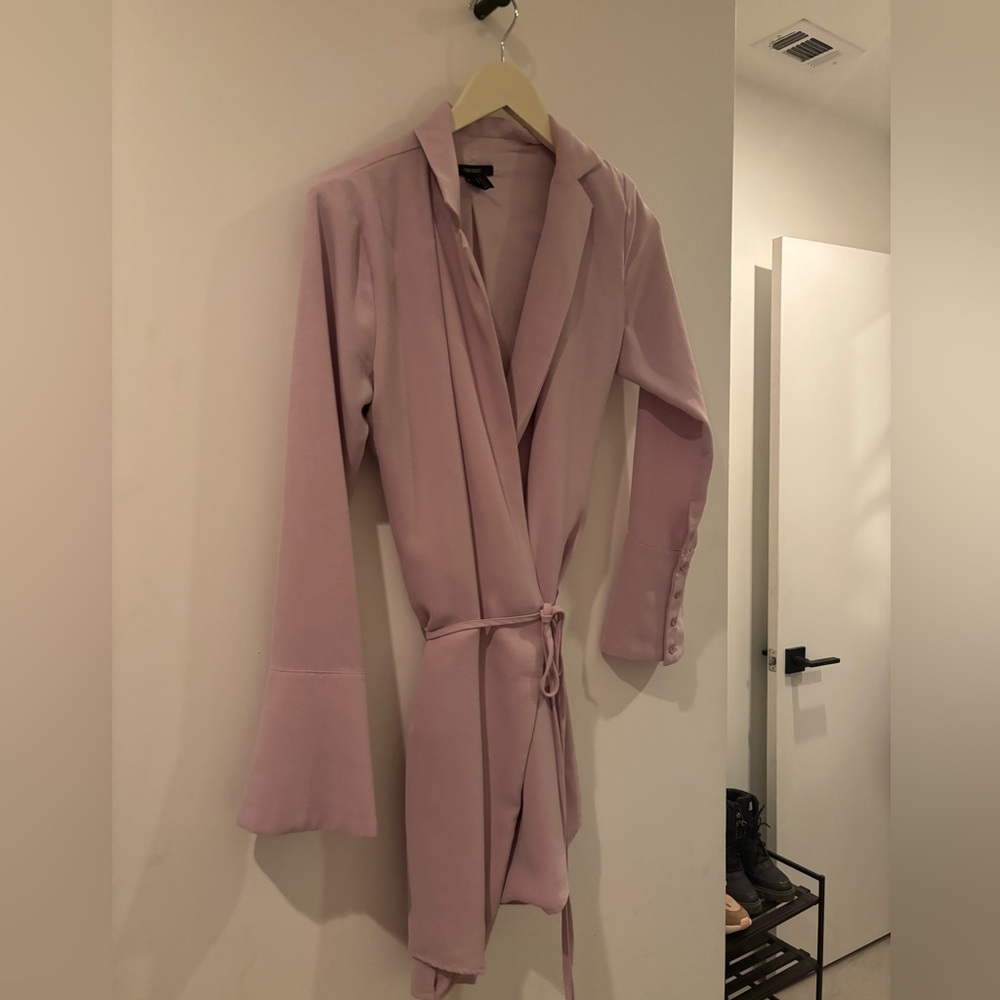 Lavender Blazer Wrap Mini Dress